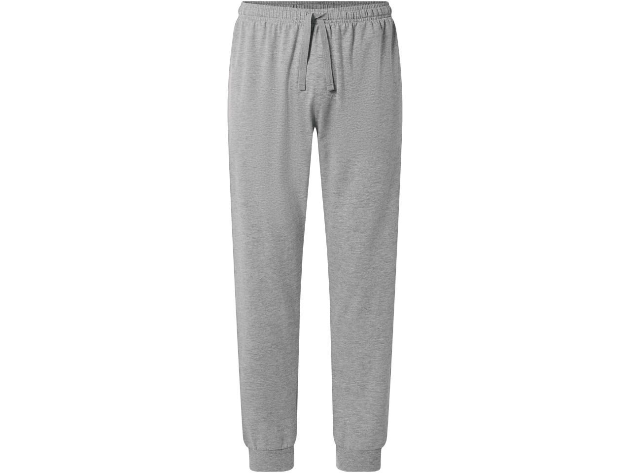 Pilkos vyriškos sportinės kelnės su elastine juosmens juosta ir raišteliu