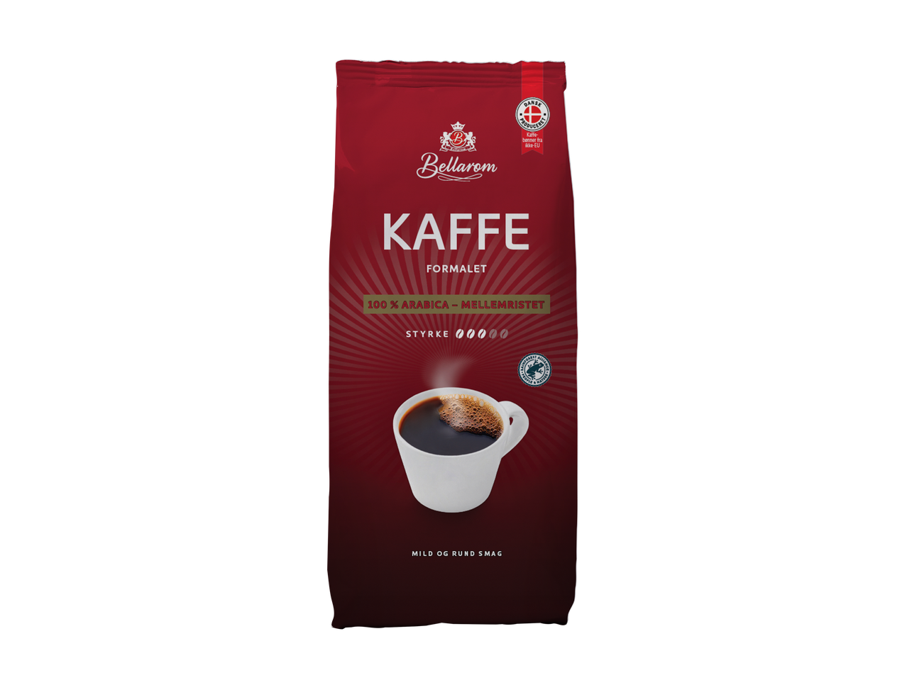 Bellarom Kaffe Formalet, malet kaffe, 100% Arabica, mellemristet.