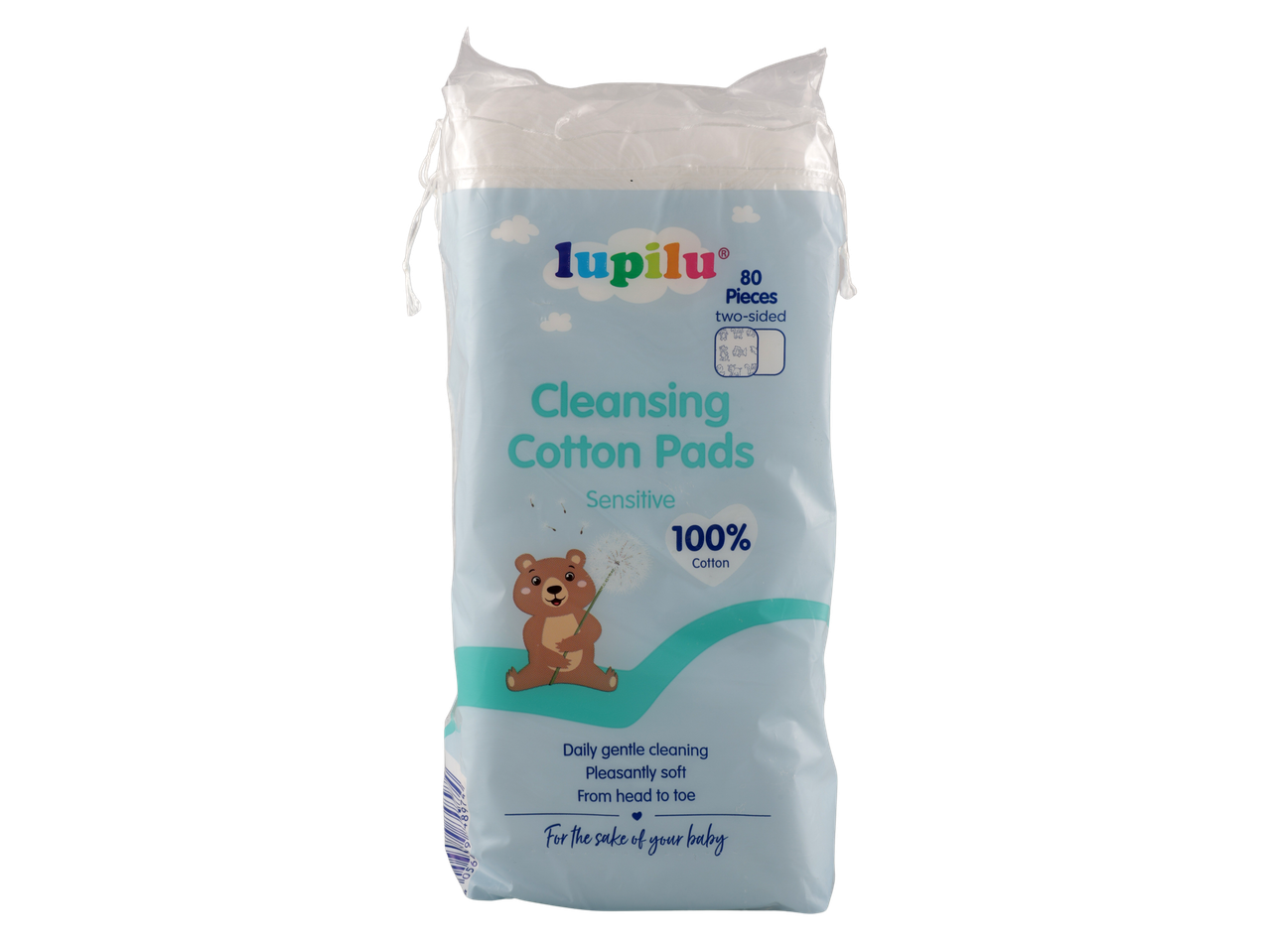 Lupilu Baby Cleansing Cotton Pads, 80 pieces, 100% cotton