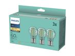 A 3-pack of LED light bulbs in warm white, 7W equivalent to 60W, 806 lumens.
