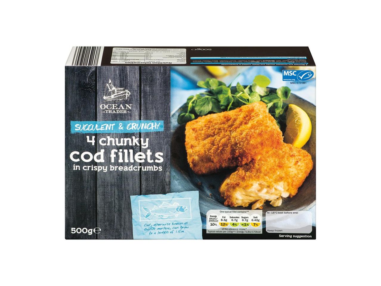 Go to full screen view: Ocean Trader MSC Certified Chunky Battered Cod Fillets - Image 1