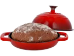 Pekač kruha din fontă SILVERCREST® cu pâine proaspăt coaptă