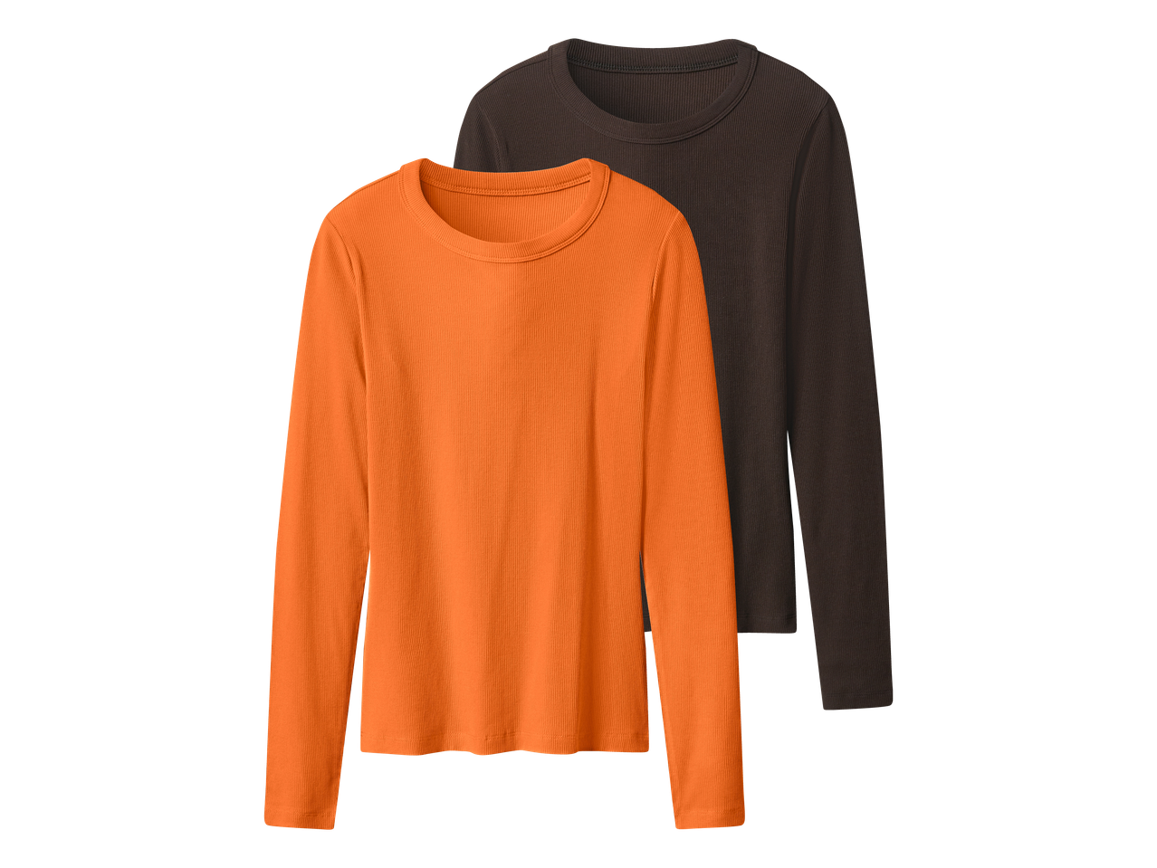 Dva rebrasta dugačka rukava, jedan narančasti i jedan tamnosmeđi.