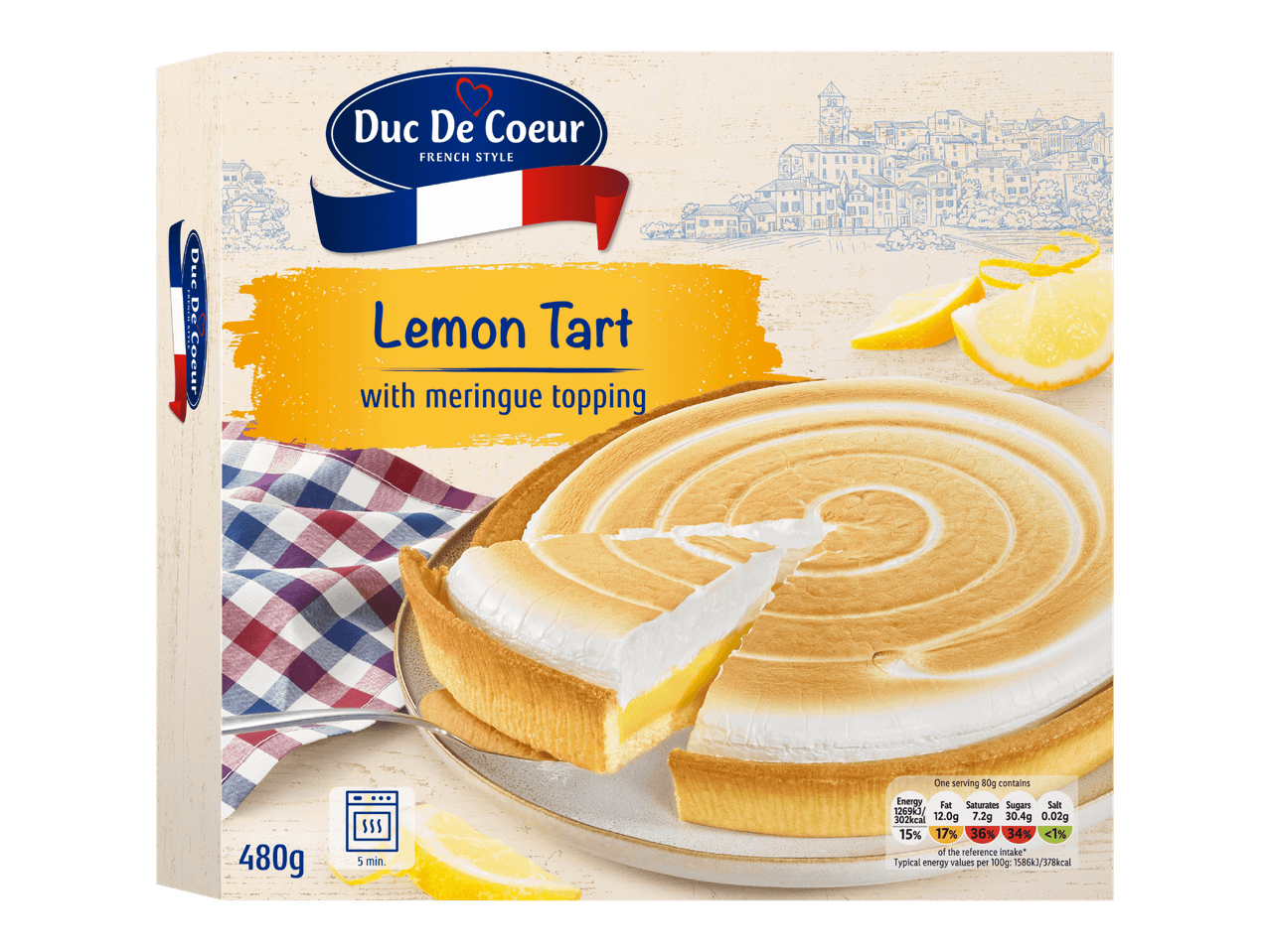 Pakastettu sitruunamarenkitorttu 480 g pakkauksessa.