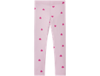 Rosa leggings för flickor med hjärtmönster.