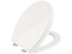 Oval white toilet seat: simple and elegant bathroom fixture.