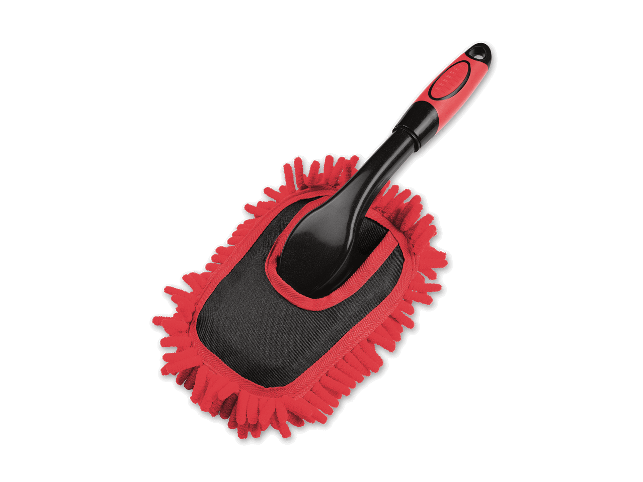 Roter und schwarzer Staubwedel mit ergonomischem Griff