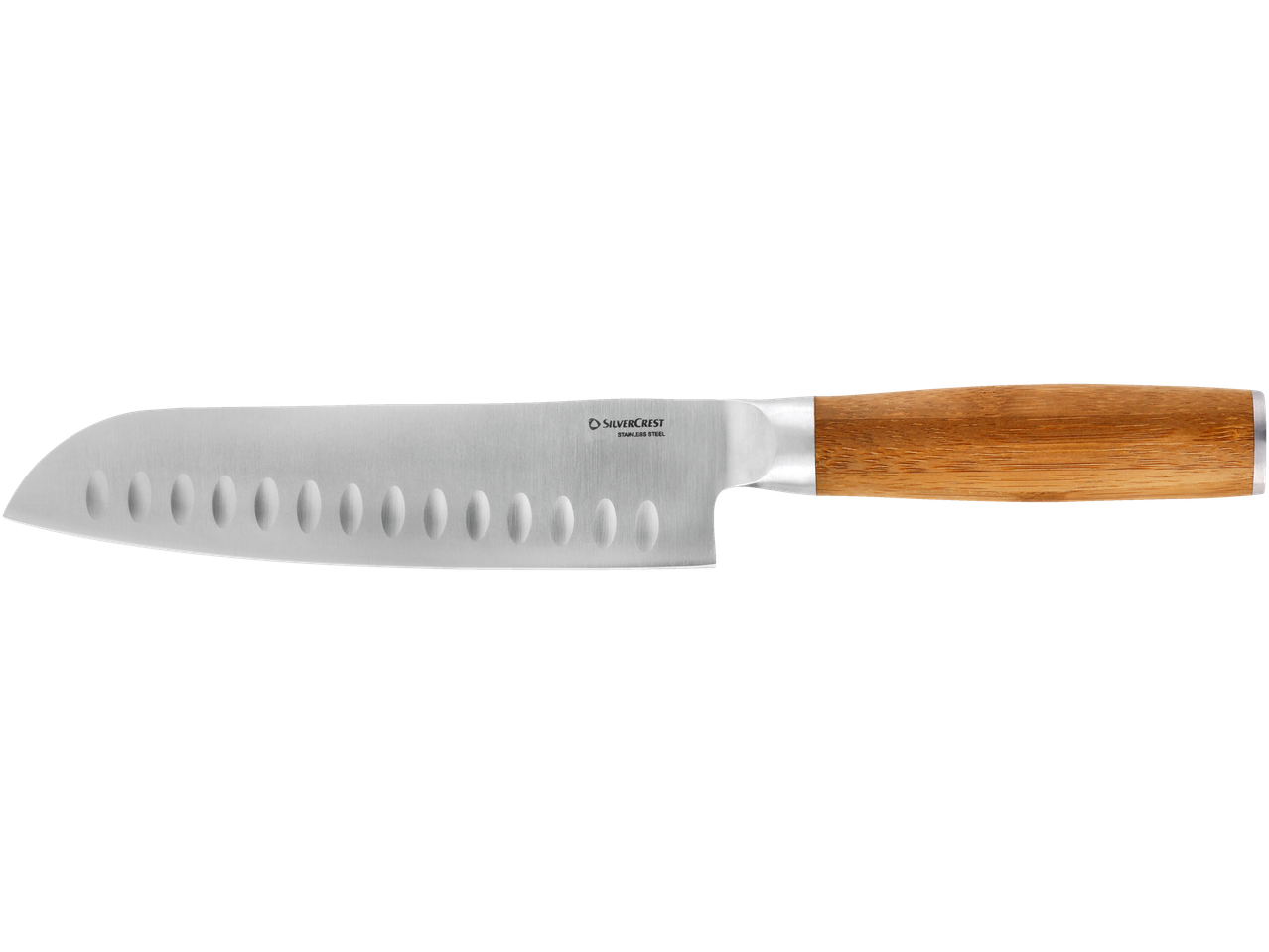 Faca de cozinha Silvercrest em aço inoxidável com cabo de madeira