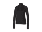 Schwarzes Langarmshirt mit Reißverschluss und pinkem Akzent