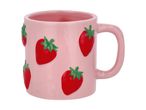 Lyserød krus med jordbærdesign