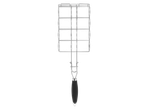 GRILLMEISTER Grillgitter: cesto de grelhar em metal com cabo preto.