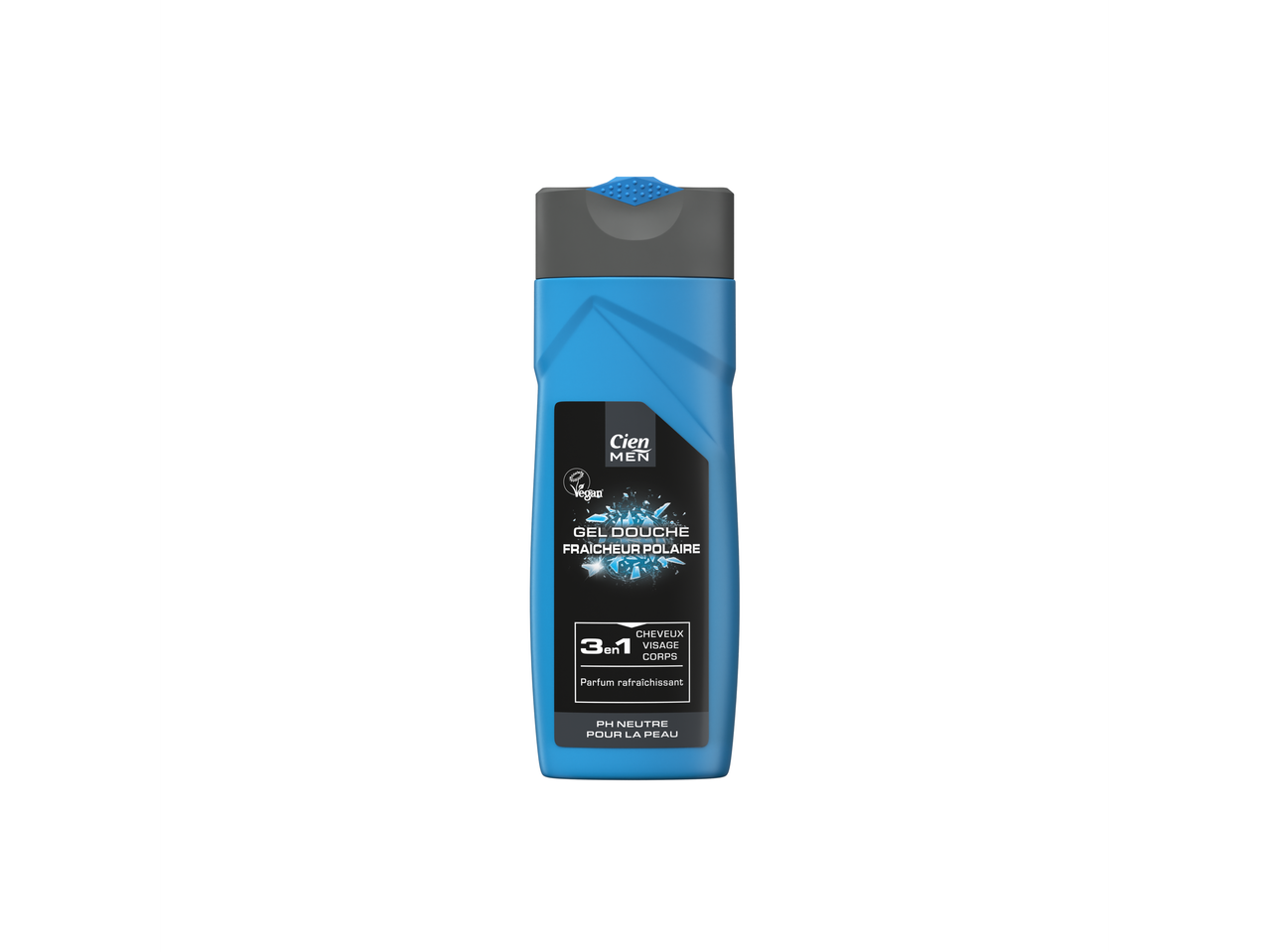 Gel douche Cien Men, 3 en 1, pour cheveux, visage et corps.