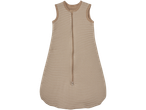 Beige randig babysovsäck med dragkedja