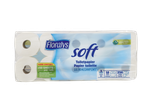 Papier toilette Floralys Soft, 10 rouleaux de 250 feuilles chacun, 3 épaisseurs, en emballage recyclable.