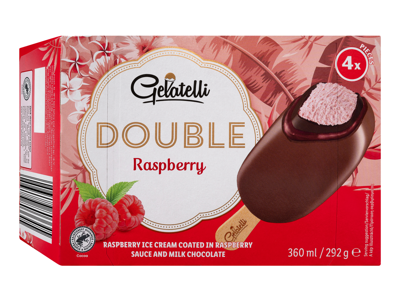 Gelatelli Double Raspberry: málna fagylalt csokoládéban.