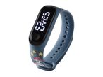 A Paw Patrol-themed kids' digital watch with a blue silicone band.