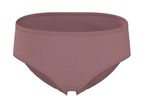 Front view of a single pair of plain mauve women's briefs.