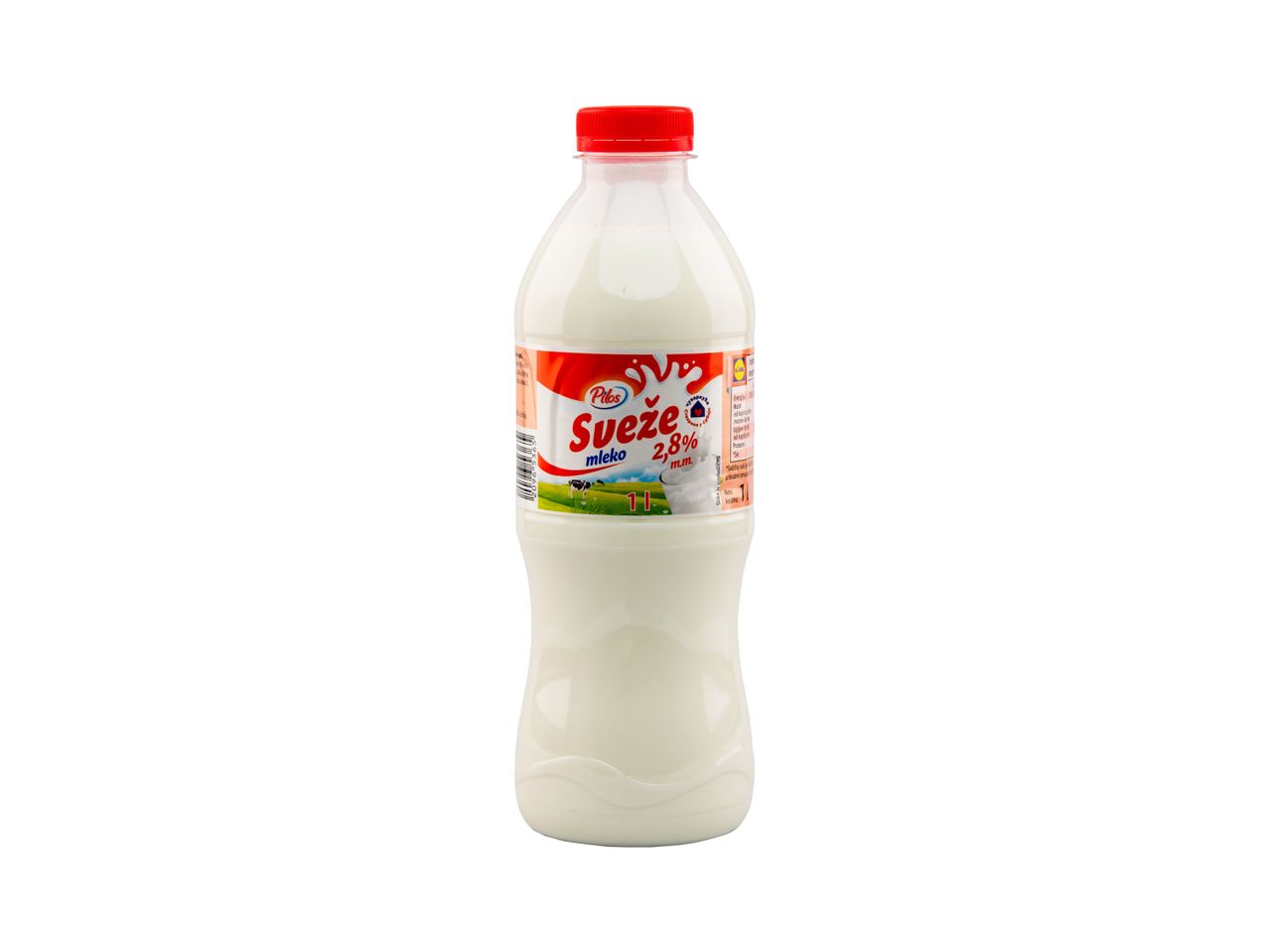 Flaša Pilos Sveže mleka 2,8% m.m. od 1 litra.