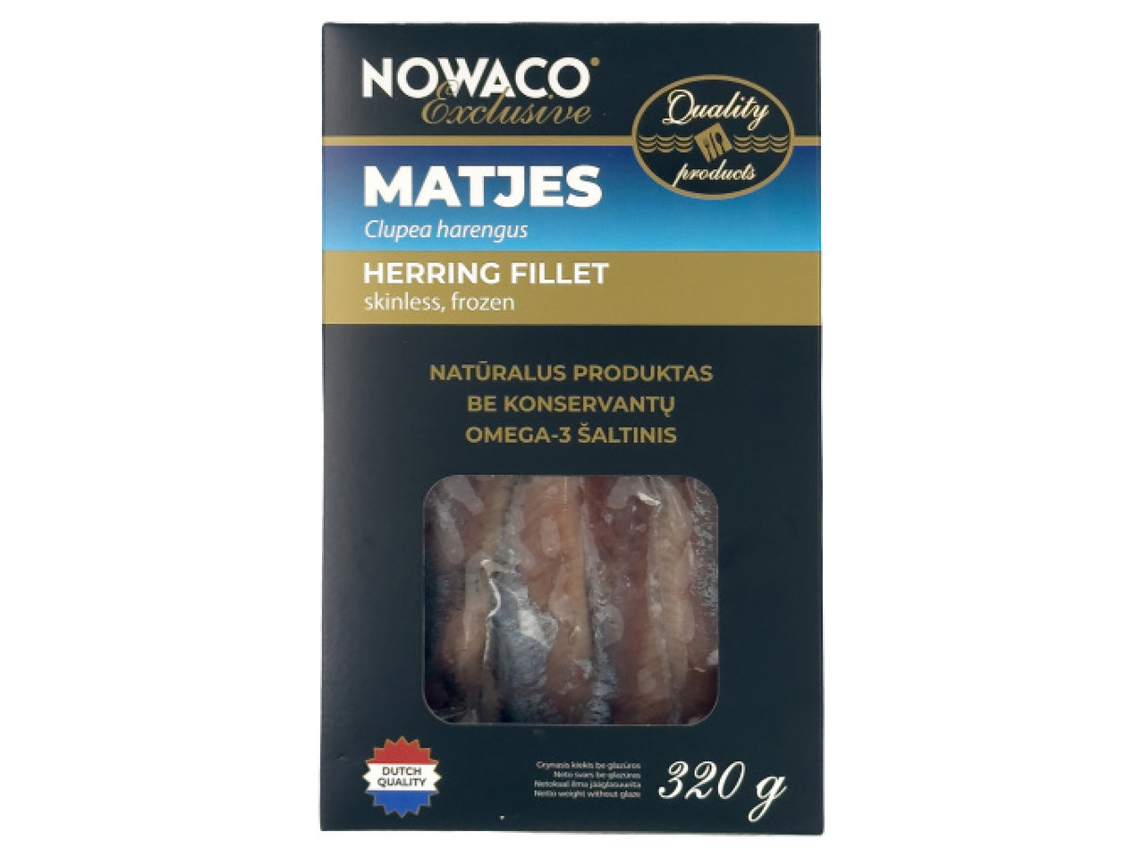 NOWACO Exclusive matjes siļķu fileja, bez ādas, saldēta, 320g
