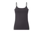 Women's dark grey camisole top with thin spaghetti straps