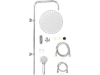 Dušo komplektas su didele dušo galvute ir rankine duša.
