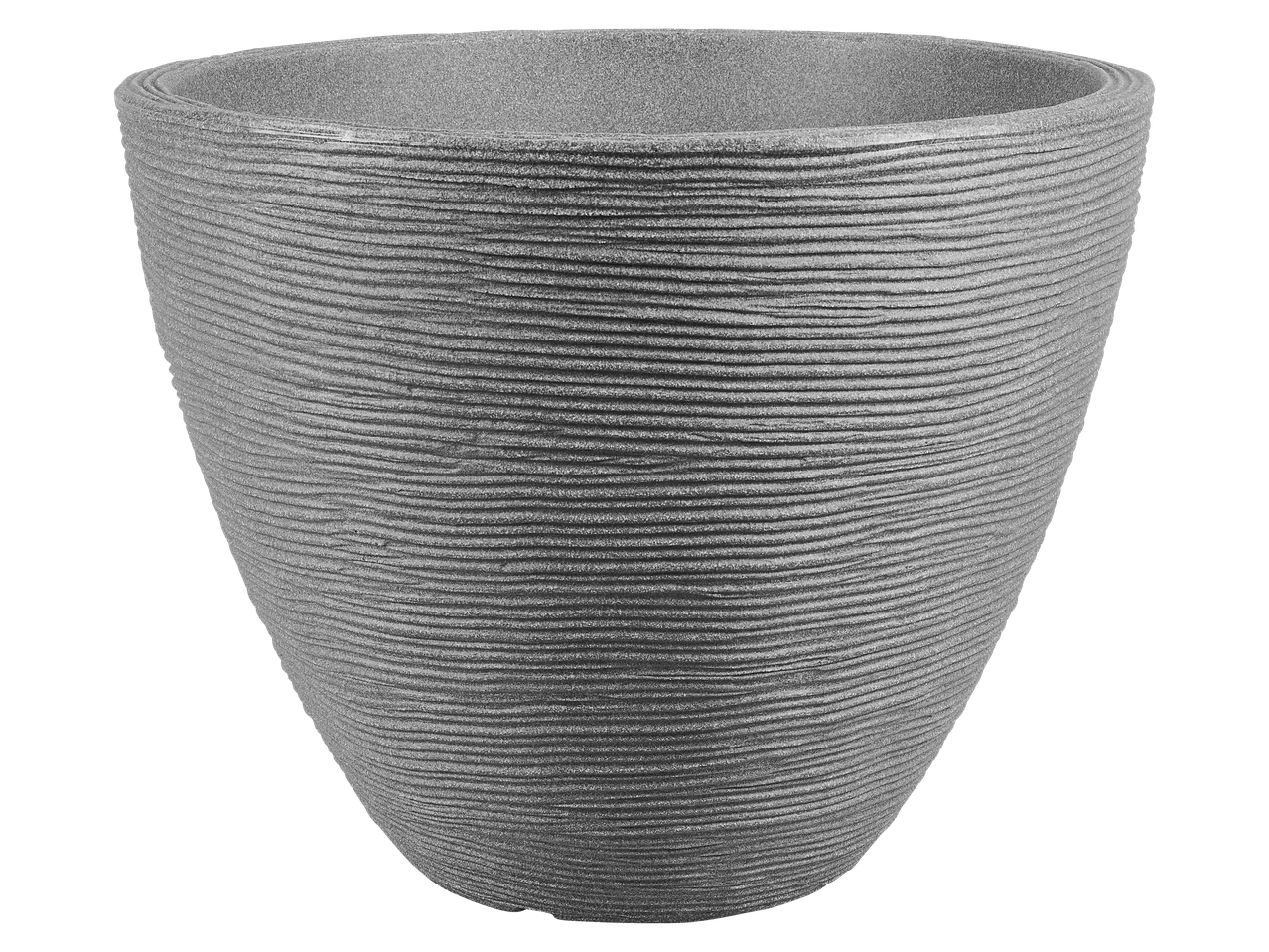 PARKSIDE Pflanzgefäß: Szürke virágtartó vízszintes texturált csíkokkal.