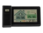 Digital indoor and outdoor thermometer and hygrometer with time display and mould alert.
