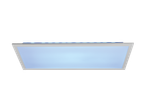 LIVARNO HOME LED panel, modro osvetljen, na črnem ozadju.