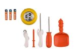Halloween pumpkin carving kit with batteries and a flashlight.