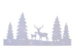 LIVARNO home LED Window Decoration: White forest scene with deer and trees, illuminated.
