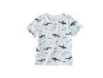 Lupilu Kids' T-Shirt with a shark pattern and a 'KEEP AWAY FROM FIRE' label.