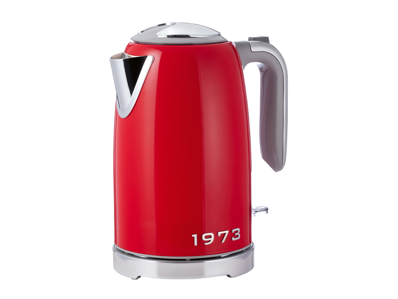 Raudonas Silvercrest virdulys su 1973 metų žymėjimu.