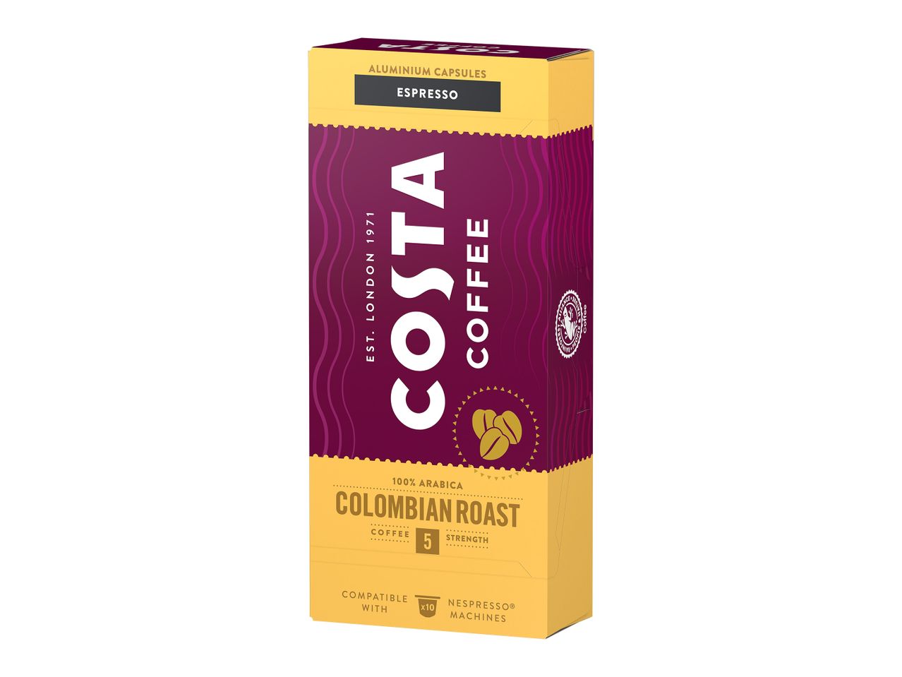Κουτί καψουλών Costa Coffee Colombian Supremo.