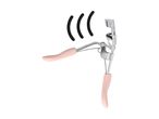 Eyelash curler with pink handles and two black replacement pads