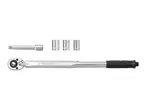Torque wrench set with extension bar and three sockets