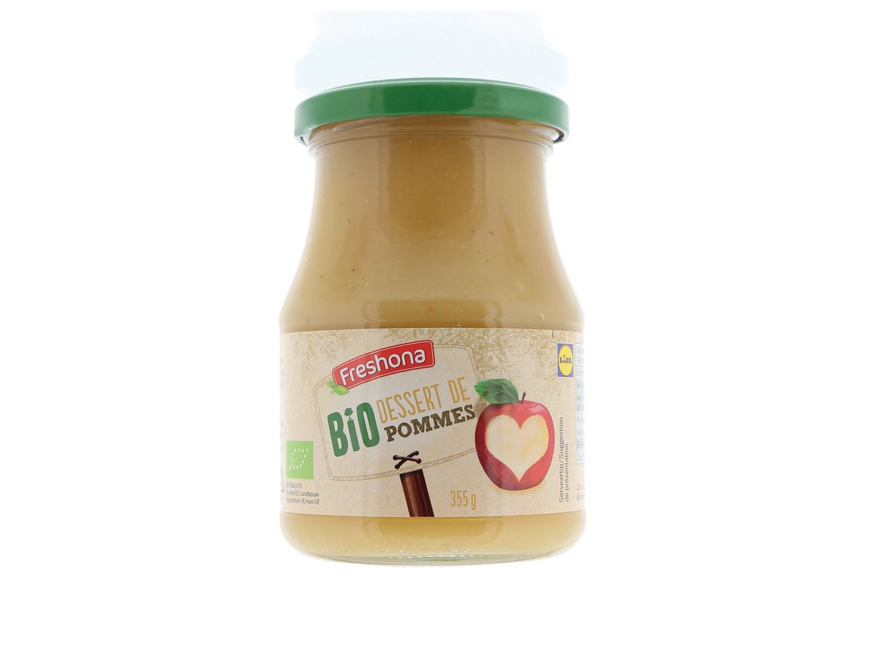 Dessert de pommes bio Freschona, 355g.