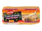 Nougat milk dessert with almonds, showing nutritional information and ingredients.