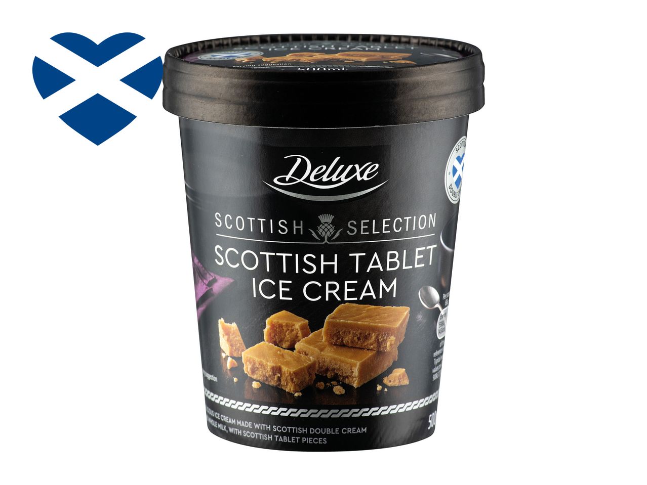 Deluxe Scottish Tablet Ice Cream, 500ml tub.