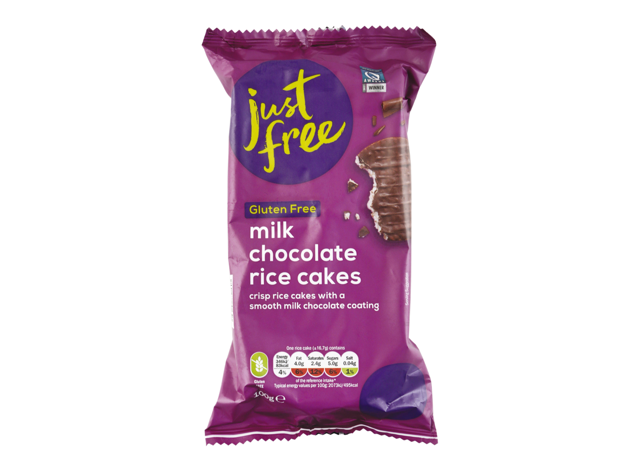 Just Free Gluten Free Milk Chocolate Rice Cakes