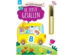 Kinderboek om getallen te leren met pen, met een bus, dieren en cijfers.