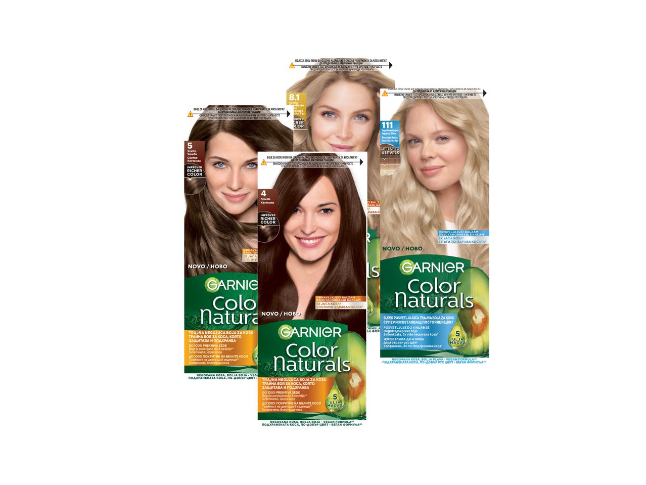 Tri kutije farbe za kosu Garnier Color Naturals.