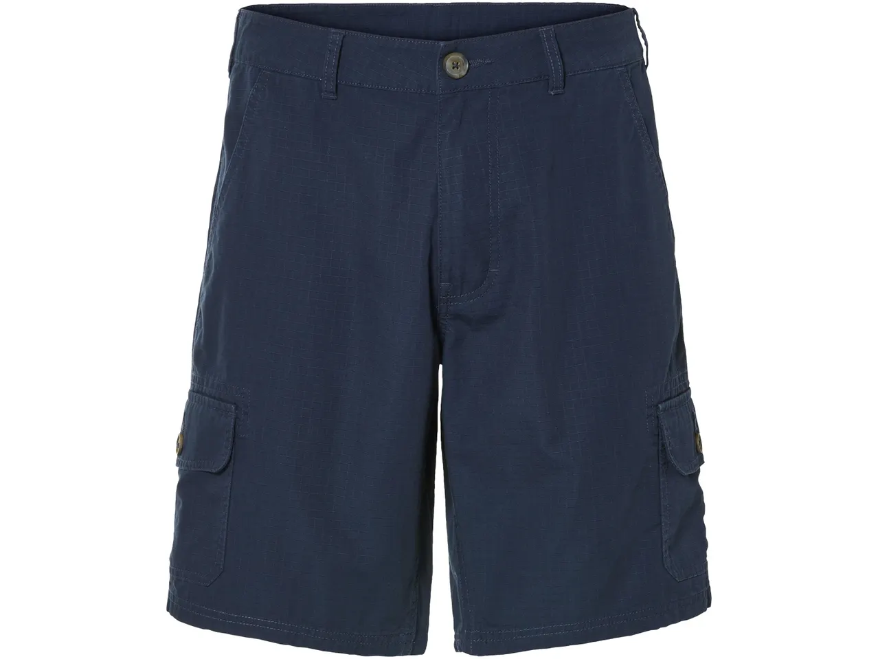 Navy blue boys' cargo shorts.