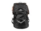 A black Crivit hiking backpack with orange accents.