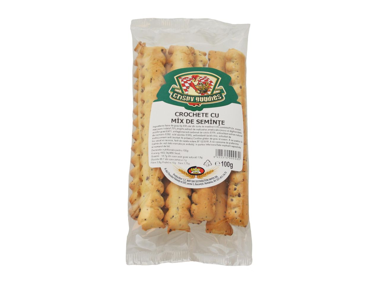 Pachet de crochete Crispy Goodies cu mix de semințe, 100g.