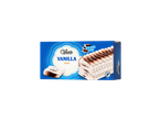 Gelado Gelatelli sabor baunilha com camadas de cacau.