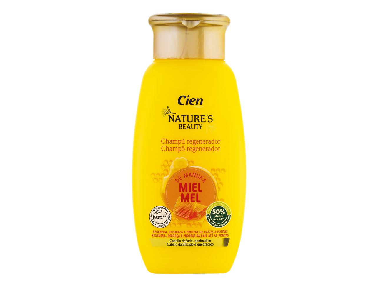 Cien Nature's Beauty shampoo regenerador com mel de Manuka.