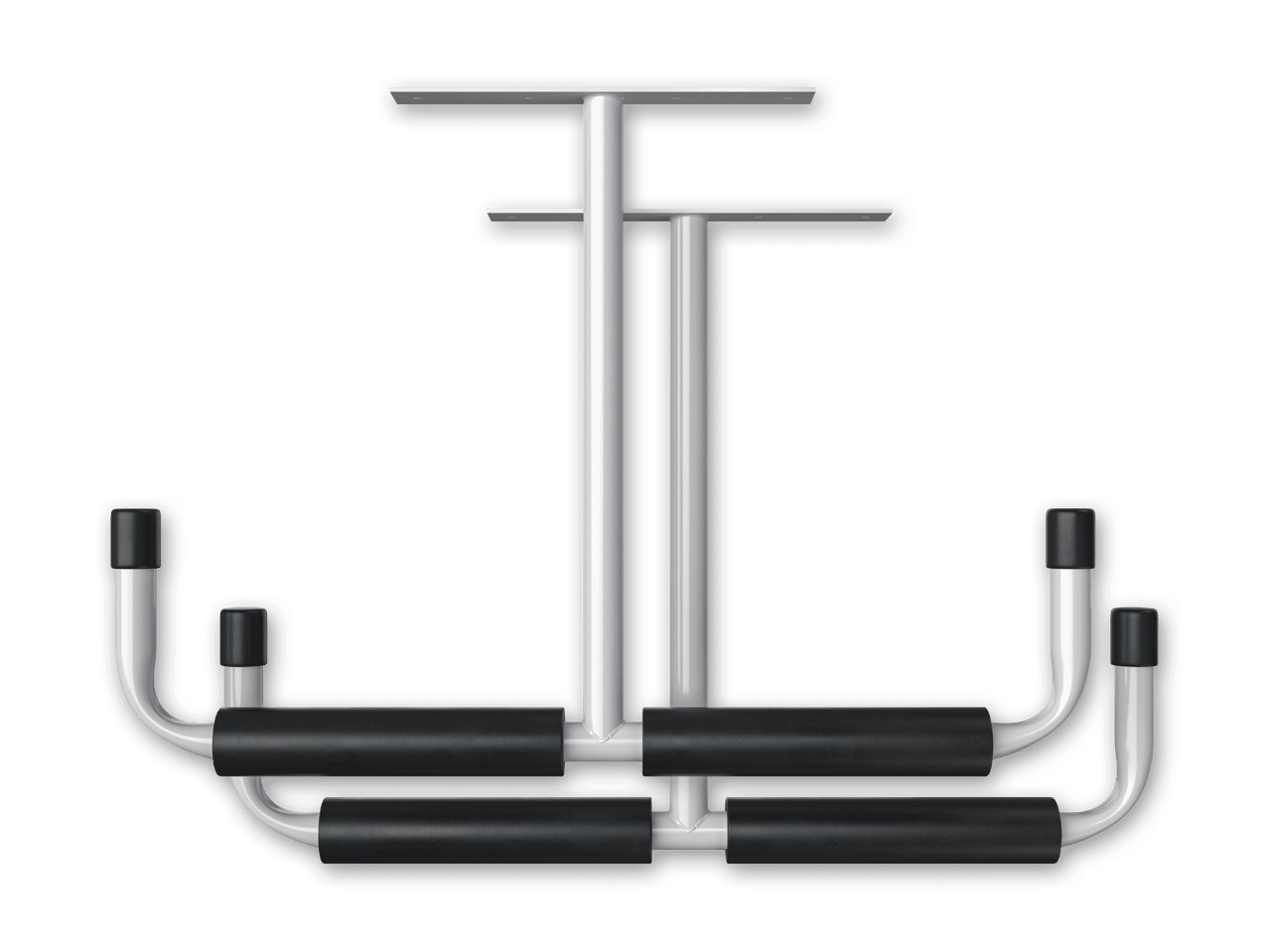Wandhalterung für Fahrräder oder andere Sportgeräte mit schwarzer Polsterung
