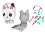 Mala Gabby's Dollhouse em forma de gato com kit médico