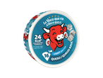 Queijo cremoso light com queijo azul, 16 porções, 24 Kcal por porção.