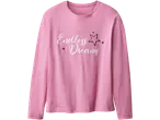 Rožiniai marškinėliai ilgomis rankovėmis su užrašu „Endless Dreams“ ir žvaigždėmis